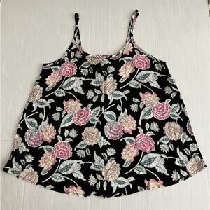 Womens Torrid Babydoll Cami Adjustable Straps Lightweight Floral Print Size 00